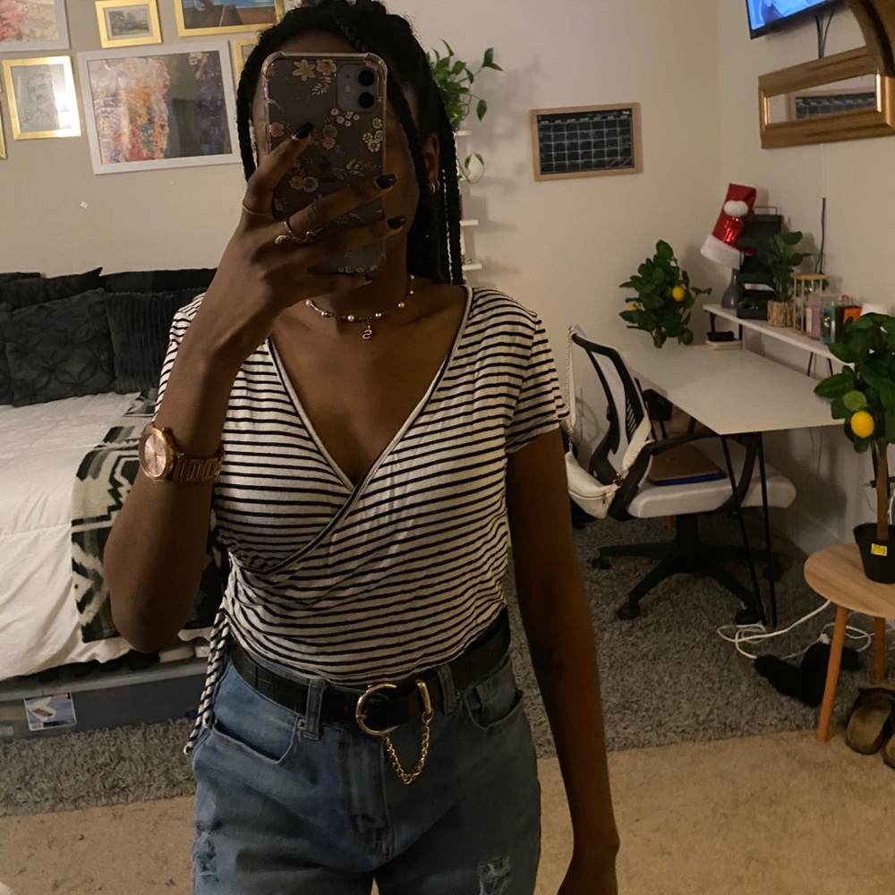 stripe wrap top